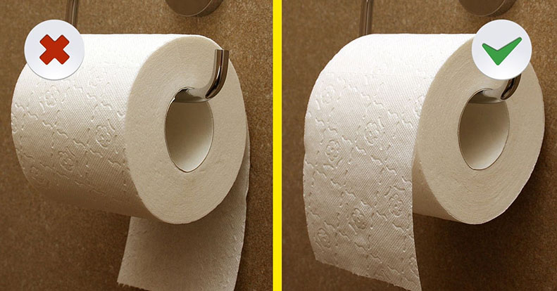 Hanging a toilet paper