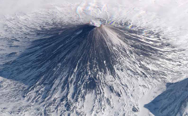 Klyuchevskaya Volcano, Russia, Earth from Space 