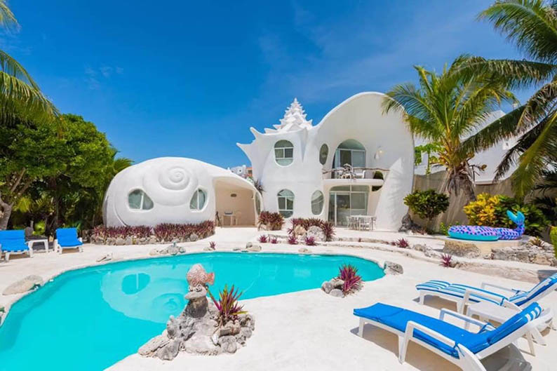 Seashell House in Mexico, Unique Airbnbs