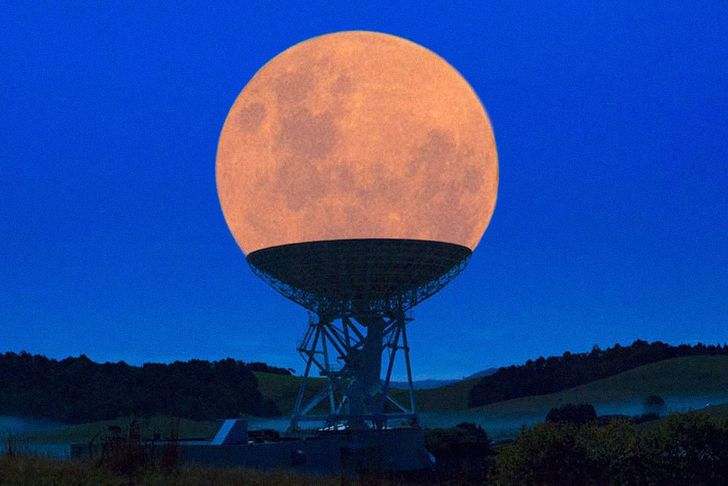 radio telescope supermoon shot , best photos without photoshop