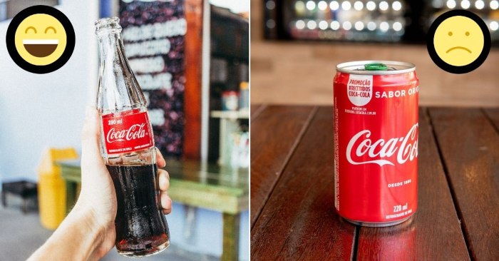 Coke glass bottles vs cans 