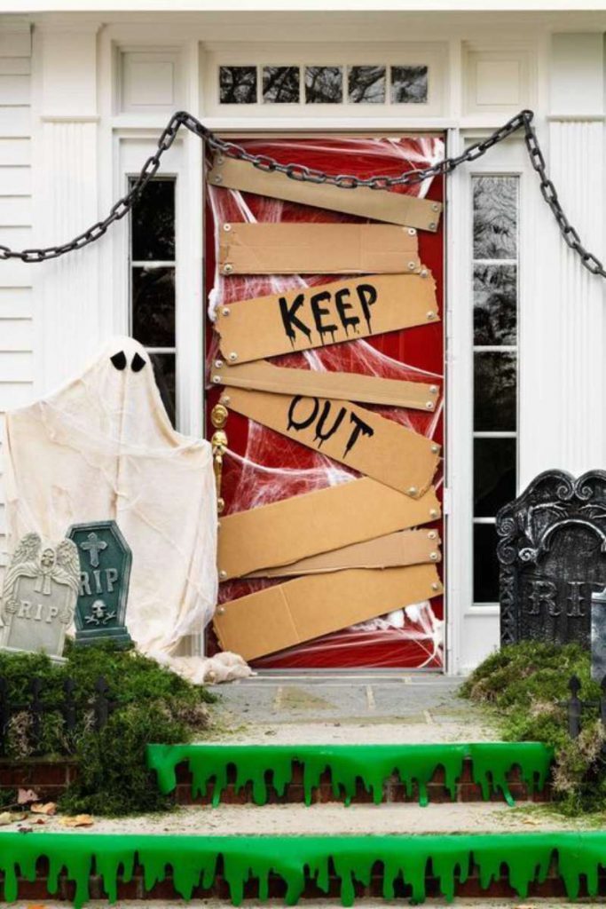 keep out outdoor halloween decorations
