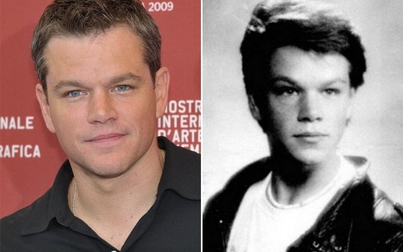 then and now celebrity photos . Young celebrities, Matt Damon