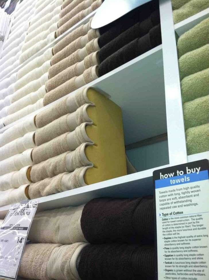 towels stacked in store 