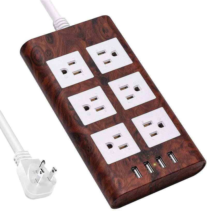 Surge Protector Power Strip with USB Extension Cord (6 inlets)