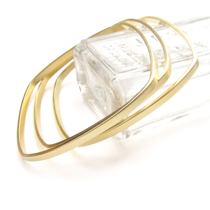 Square Bangles Gold Dipped