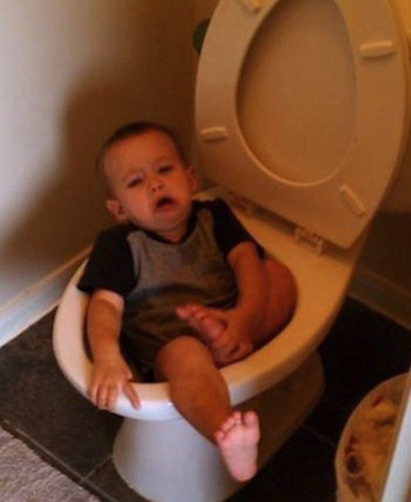 Never let your kid use the toilet alone