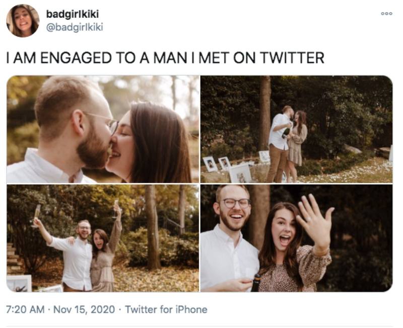 engaged to a man through twitter