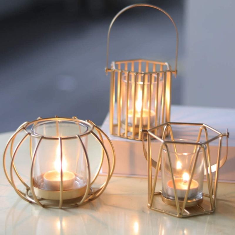 geometric, candle holders, home decor items