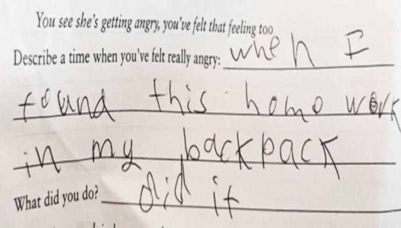 son's honest homework, Hilarious answer given by the funny kid