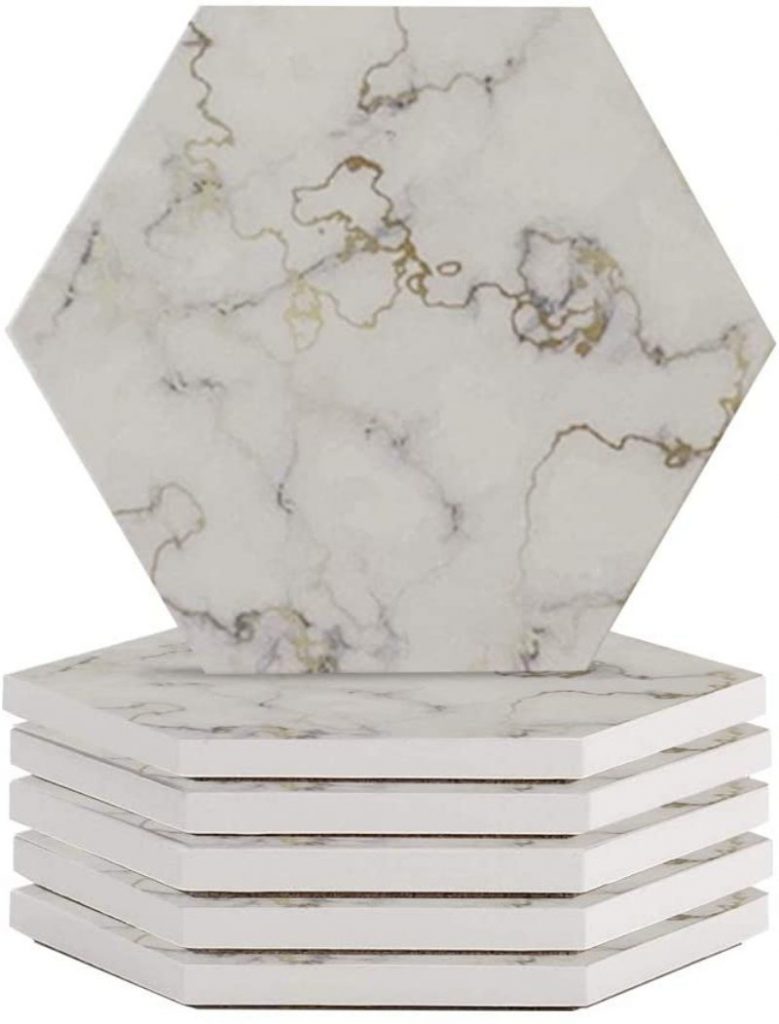 marble finish drink coasters, home decor items