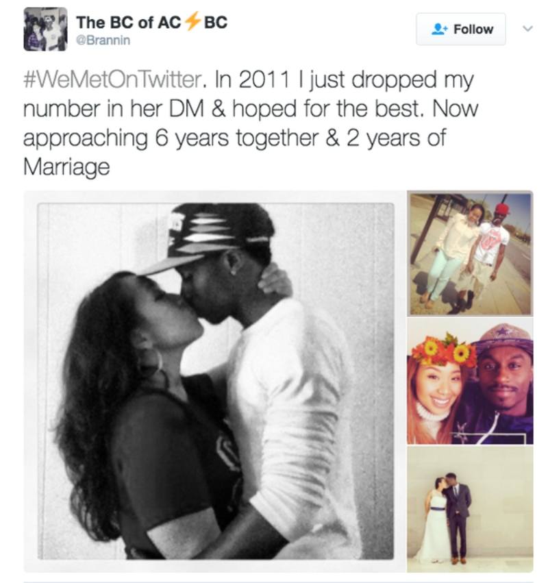 couple who found love on twitter - dropped number