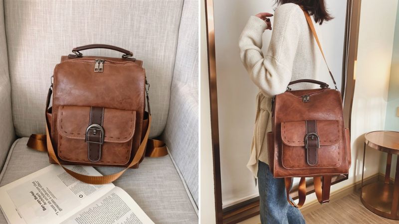 Women's vintage backpack - single's day sales