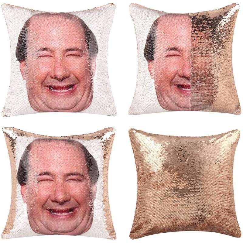 The Office Merch Sequin Pillow Covers Kevin Malone