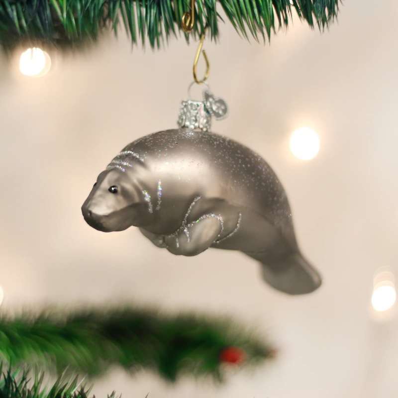 Old World Christmas Manatee Glass Blown Ornaments