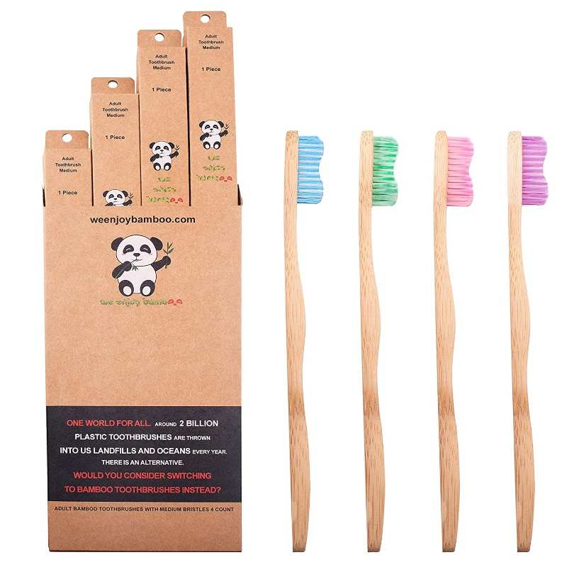  Natural Organic Eco Friendly Bamboo Toothbrush 