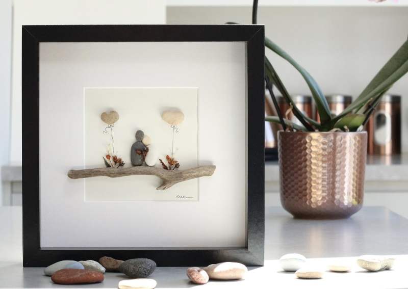 Pebble Art Picture of Couple