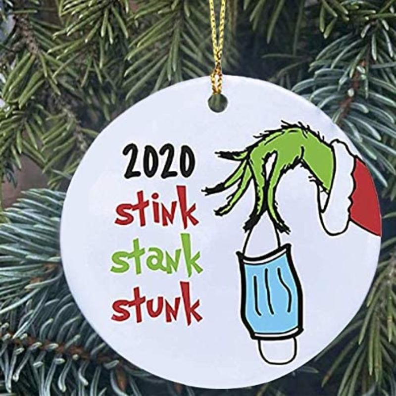 2020 Grinch Hand Christmas Ornaments, Christmas home decor 