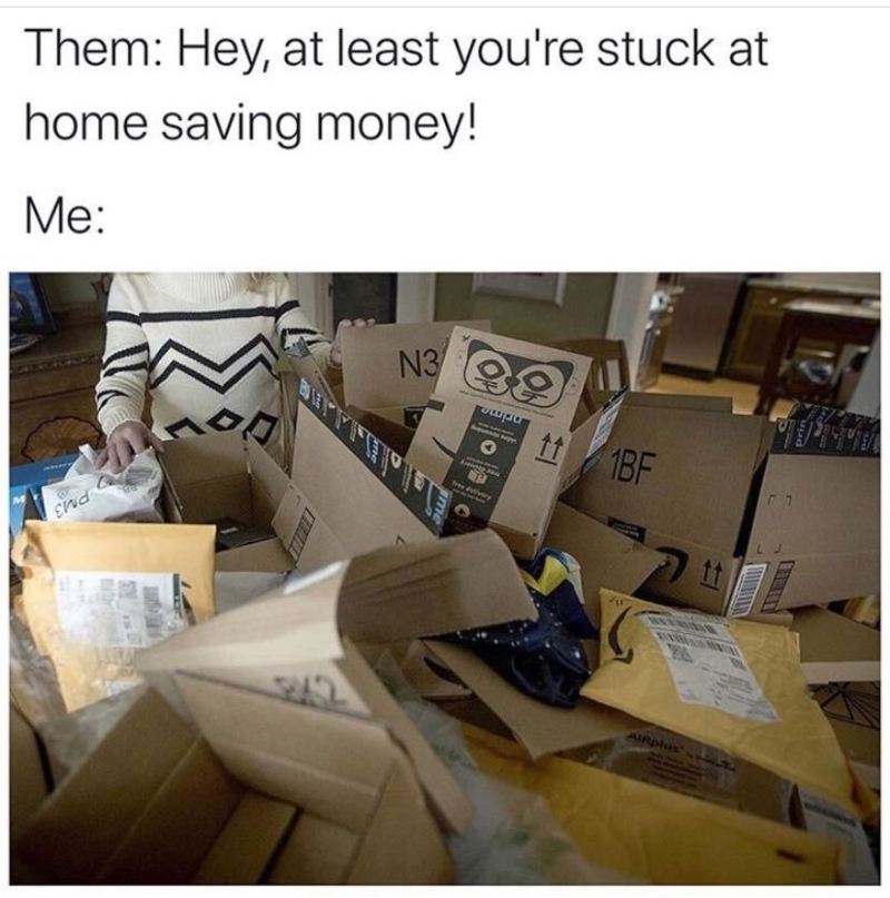 Amazon parcels, 2020 meme