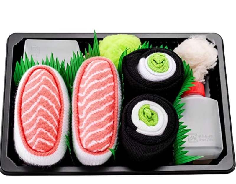 Sushi Socks Box Salmon Cucumber Maki