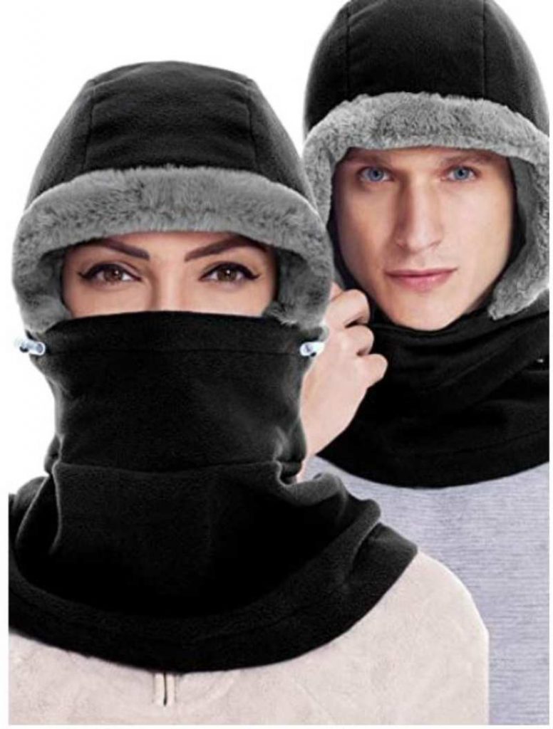 Dimples Excel Balaclava Face Mask with Feece Hood Scarf for Women & Men