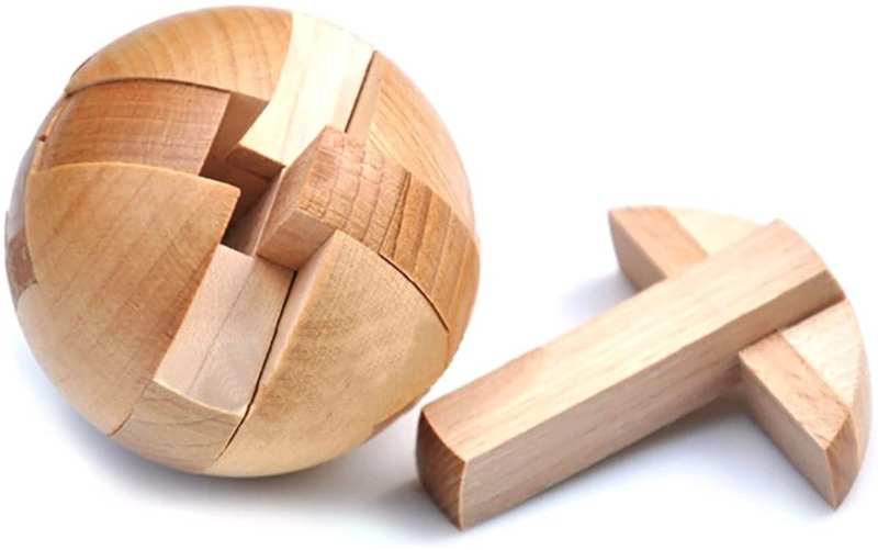KINGOU Wooden Puzzle Magic Ball Brain Teaser Toy