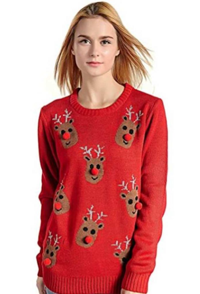 Women's Christmas Reindeer Sweater Pullover