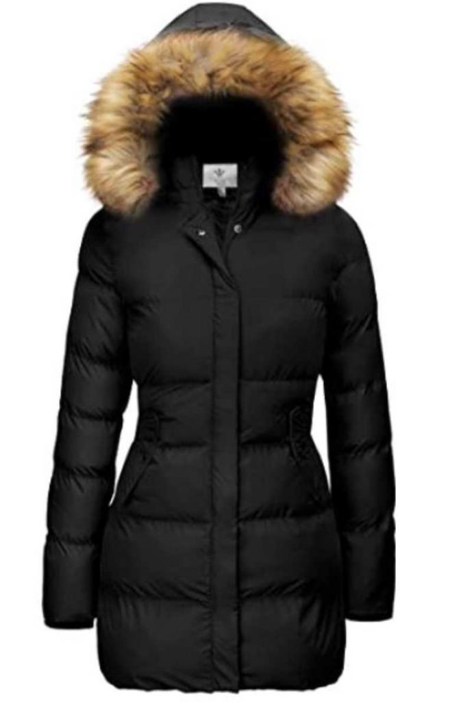 WenVen Women's Winter Thicken Puffer Coat Warm Jacket with Fur & Removable Hood