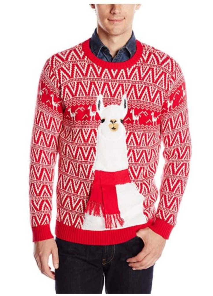 Blizzard Bay Men's Llama Christmas Sweater 
