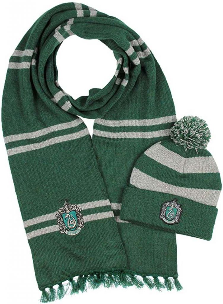 Harry Potter Hogwarts Houses Knit Scarf & Pom Beanie Set