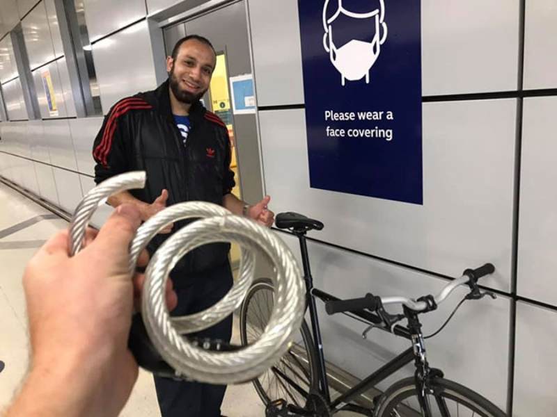 man saves bike at tube station, good stories of 2020