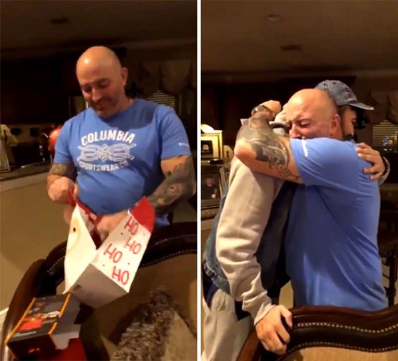 Son gave adoption papers as a Christmas gift to the Foster dad