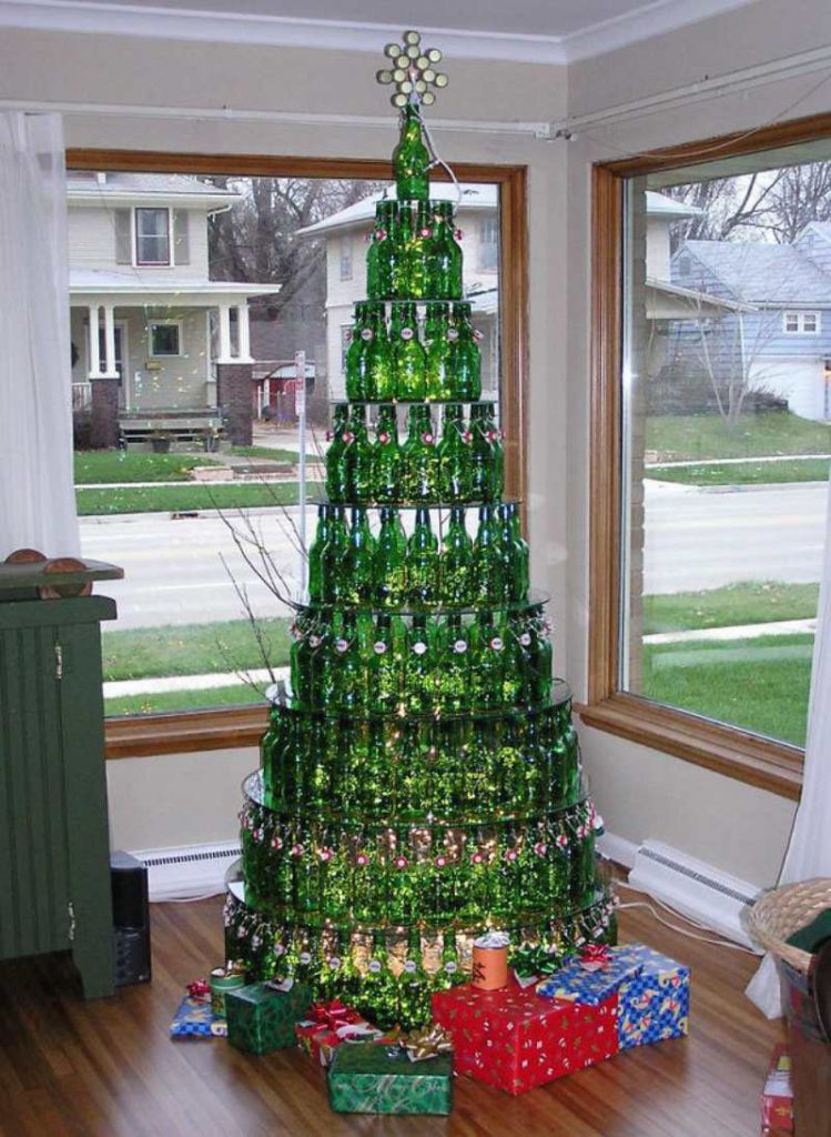 Christmas Tree with Beer Bottles