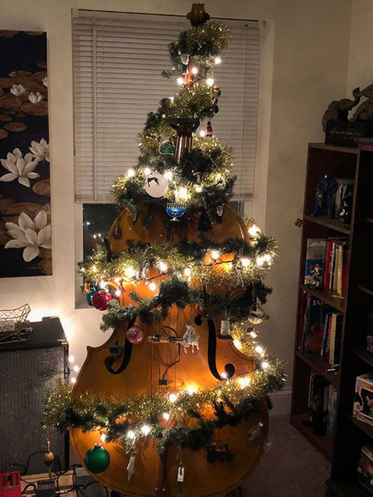 Christmas Tree Using A Bass, DIY Christmas Trees