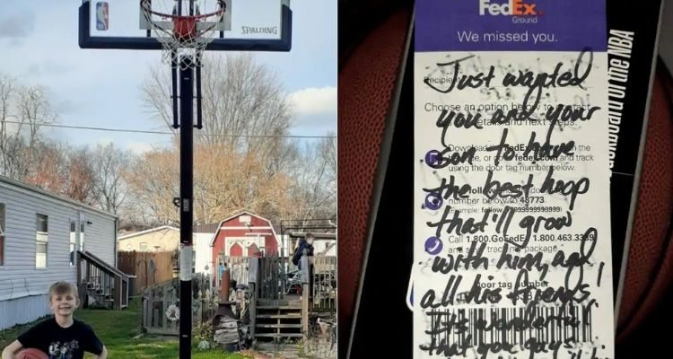 fedEx driver gets football hoop for kid, heartwarming stories 2020