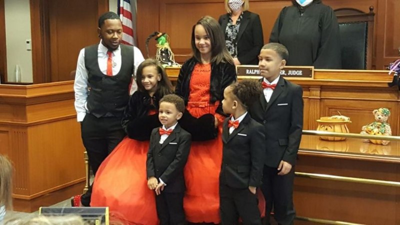 good news - father adopted 5 siblings togehter