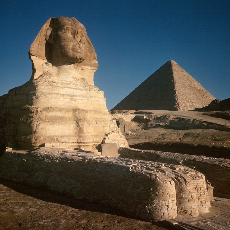 Great Sphinx that stands on the Giza plateau in Egypt