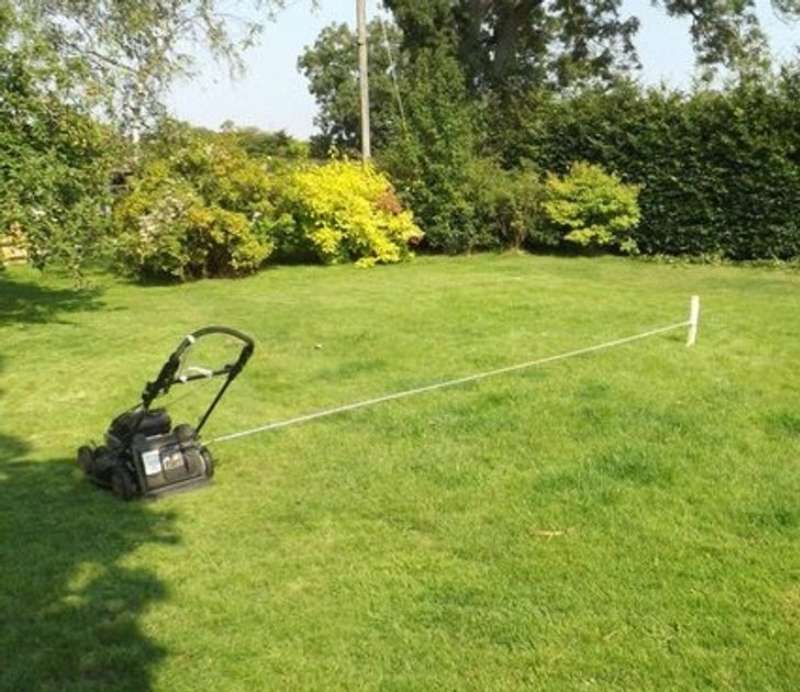 Mowing lawn