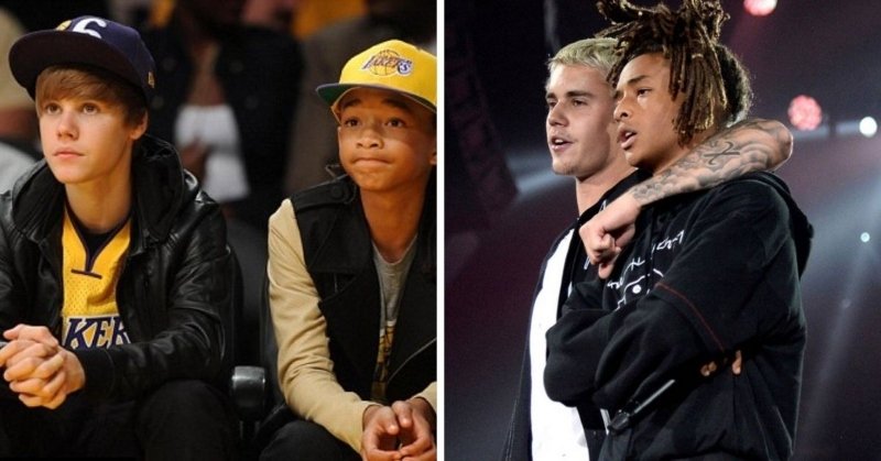 Jaden Smith and Justin Bieber back in 2010 and in 2018