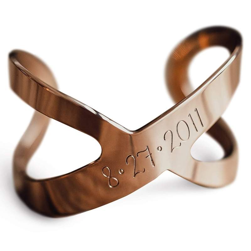 Personalized Infinity Cuff Bracelet in Sterling Silver