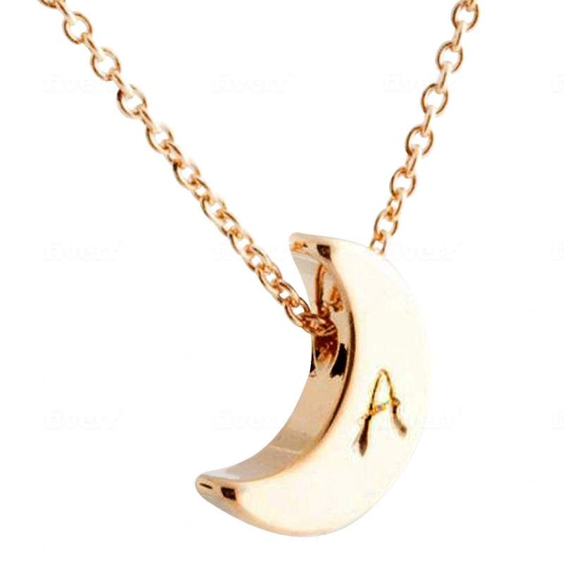 To the Moon and Back Initial Necklace