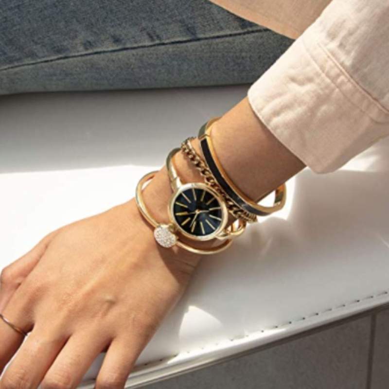 Anne Klein Women's Bangle Watch and Bracelet Set