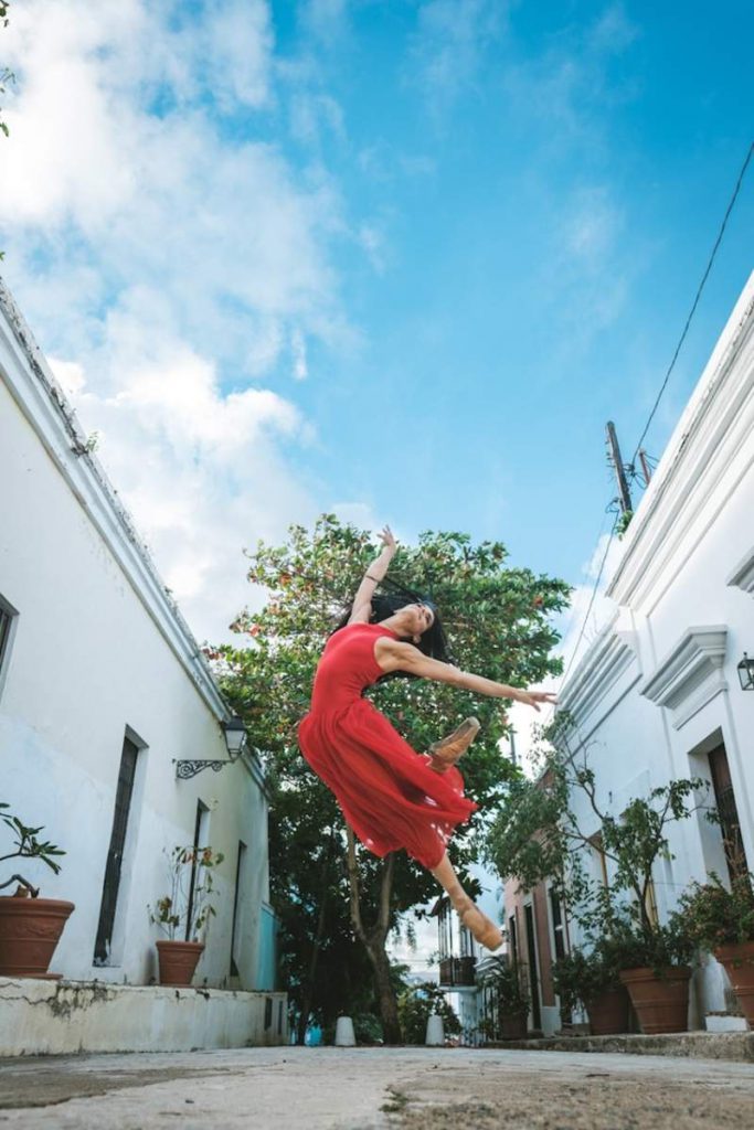 ballerina in mid air