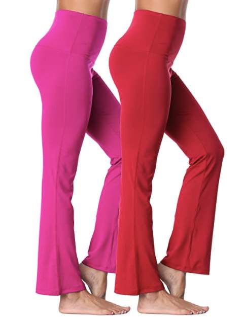 Neleus Women's Bootleg Yoga Pants Tummy Control High Waist Bootcut Pant