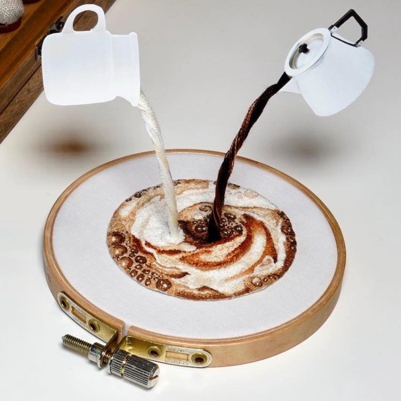 coffee, 3d embroidery