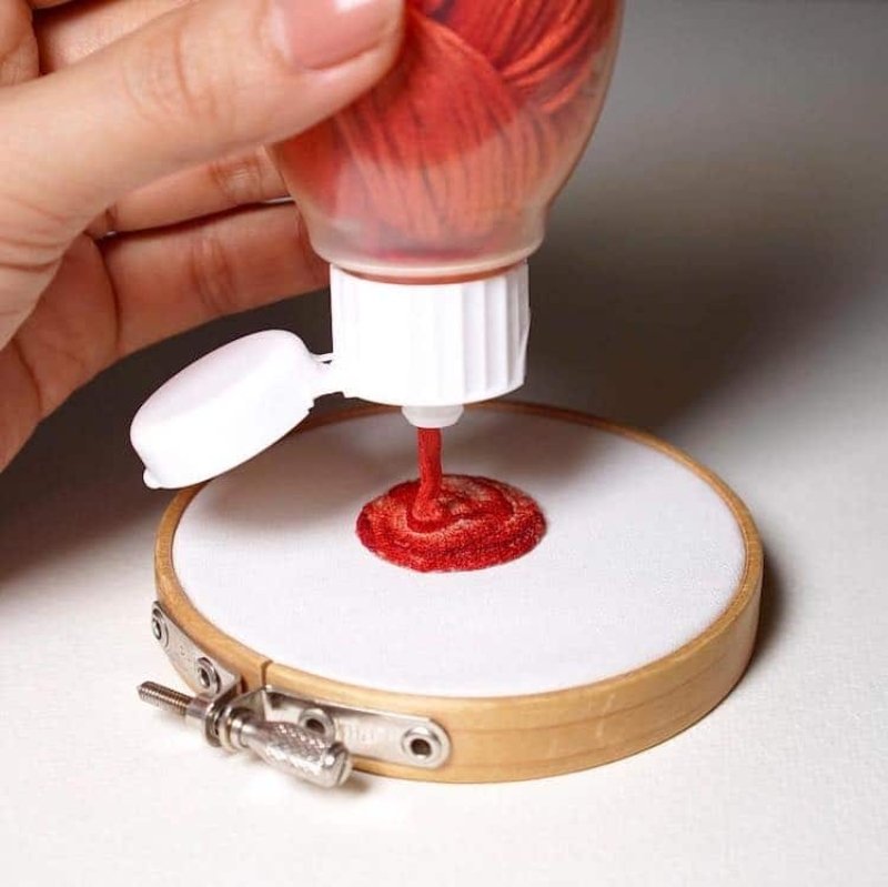 ketchup, 3d embroidery