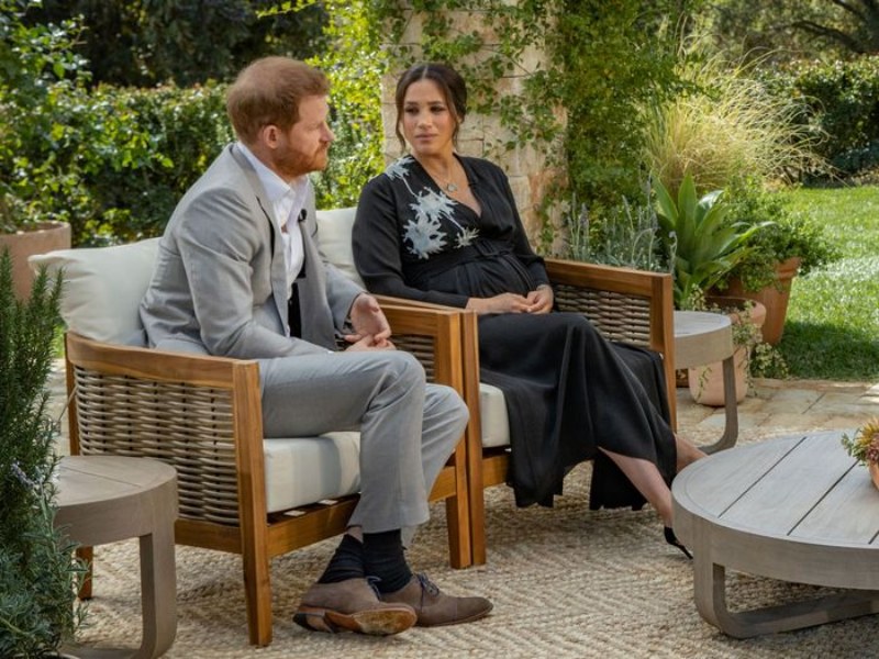 Meghan Markle and Prince Harry with Oprah