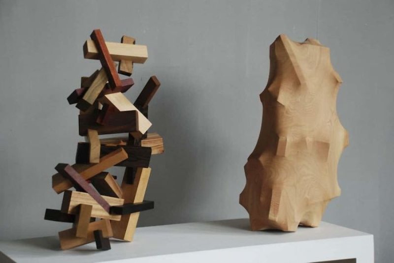 These Wood Sculptures Are Carved To Make It Look Like Someone Is Trapped