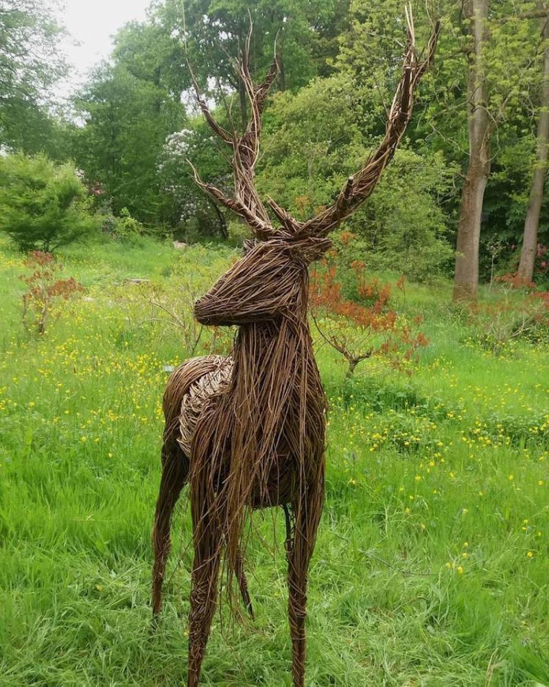 woven rods statue  in UK forest