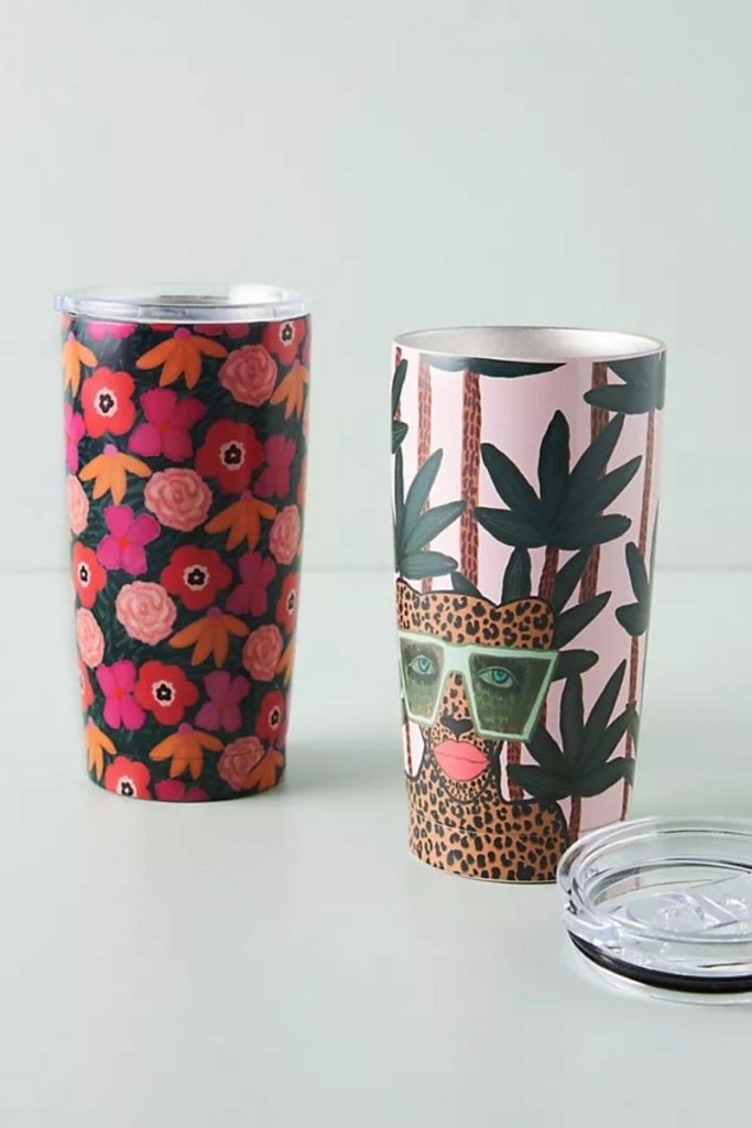 Tropical travel coffee mugs
